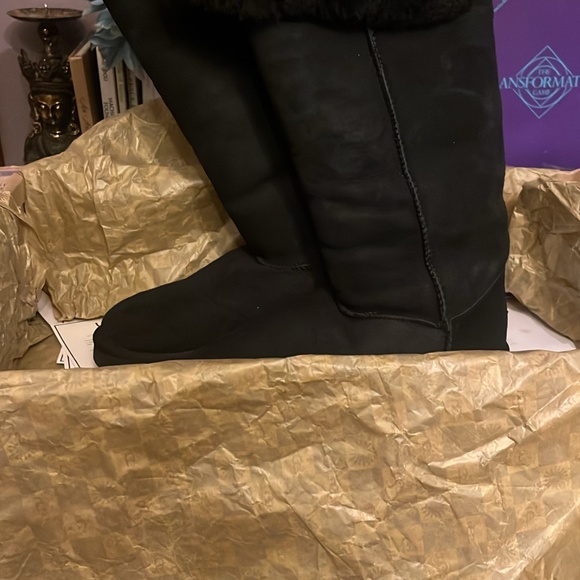 Ugg Over the Knee Bailey Button Fur Lined Suede Boots - Picture 6 of 8